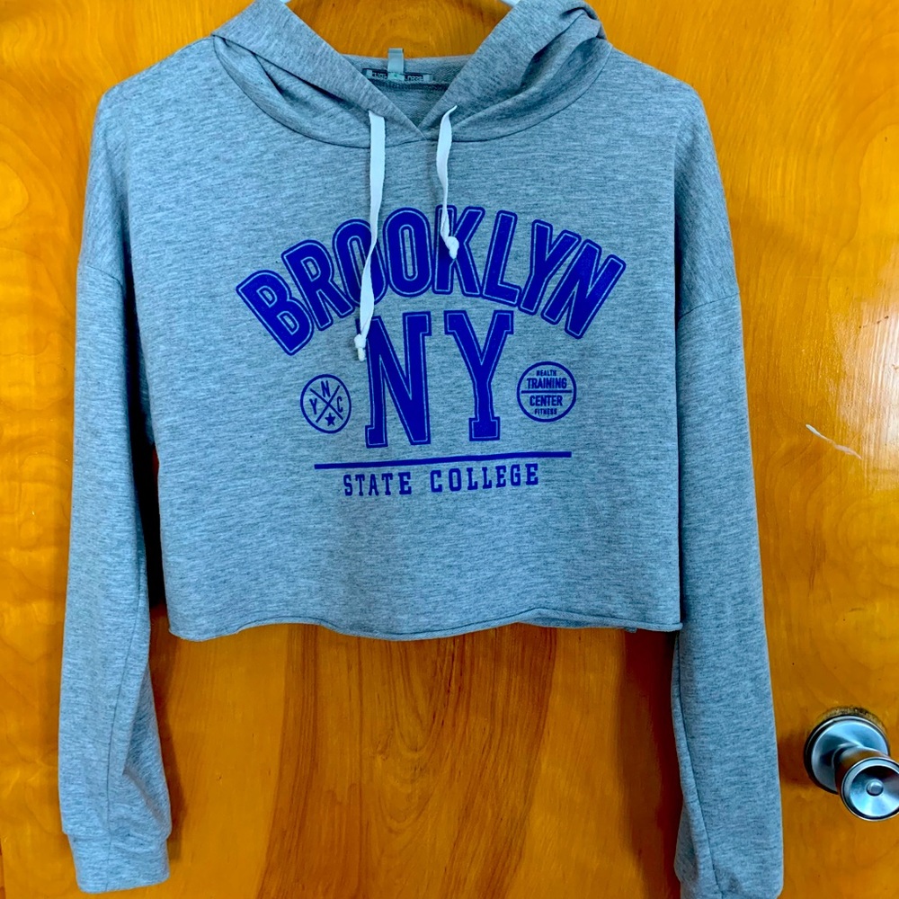 Grey cropped hoodie